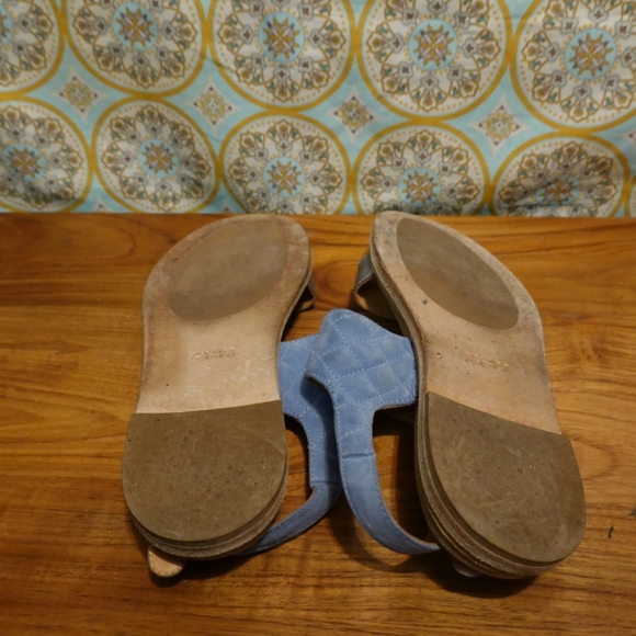 AQUATALIA Silver and Blue Flat Sandals, size 10 - Picture 4 of 5